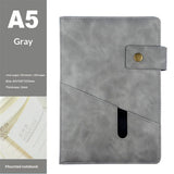 Grey A5 Lined Leather Journal Notebook for Men Women,5.9" X 8.4" Personalized Hardcover Journal 200 Pages 80 Gsm Thick Ruled Paper Daily Diary for Travel,Business,Work,Writing