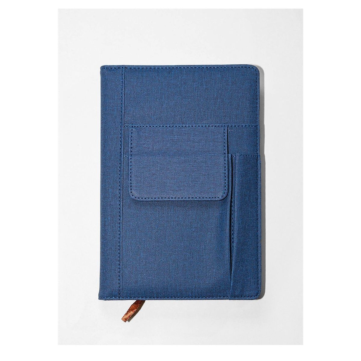 Lined PU Leather Journal Notebook, A5 Size Journal for Women Men,80gsm 200 Pages Thick Paper Notebooks with Pockets, Daily Premium Notebook for Note Taking, Meeting (blue)