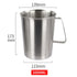 Stainless Measuring Cup (2000ML), 8 Cup Stainless Measuring Cup, Stainless Pitcher with Marking with Handle, 64 Ounces (2.0 Liter)