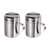Stainless Steel Dredge Shaker Ideal For Salt, Spice, Sugar, Flour (4, 10 oz) Seasonings Spice Shakers With Holes
