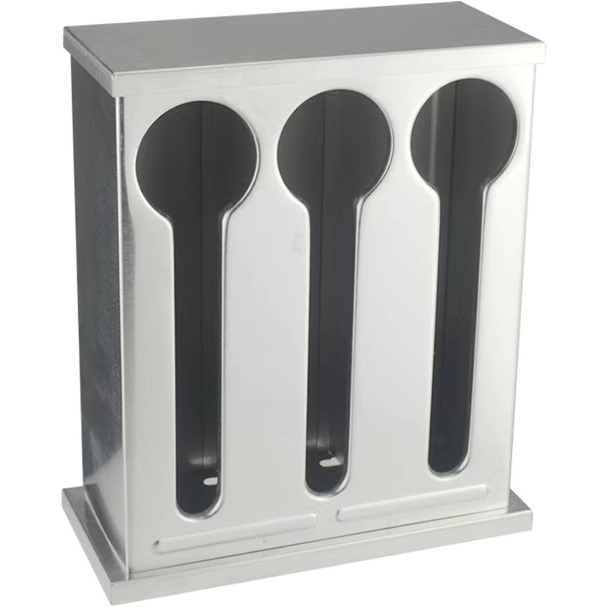 Utensil Dispenser, 3 Compartment Stainless Cutlery Organizer, Plastic Silverware Holder Caddy, Forks Spoons Knives Dispenser, Flatware Organizer for Restaurant Party Buffet Table Kitchen CounterTop