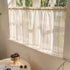 Deeprove Boho Textured Valance Tier, Neutral Bohemian Farmhouse Chic Kitchen Closet Textured Burlap with Tassels, Window Treatment Small Linen Stripe Curtain Wall Decor, 1 Panel 57" W x 24" L