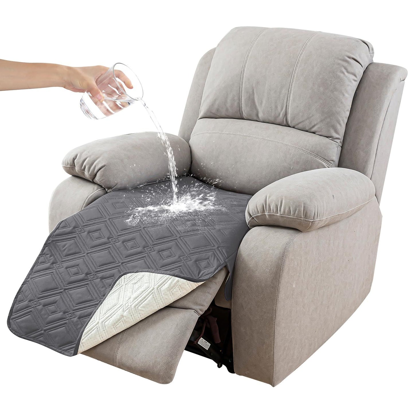 Waterproof Recliner Chair Covers, Anti-Slip Recliner Cover Dog Couch Cover Furniture Protector, Reclining Sofa Slipcover for Pets Dogs, 1 Piece (Dark Gray, Recliner)