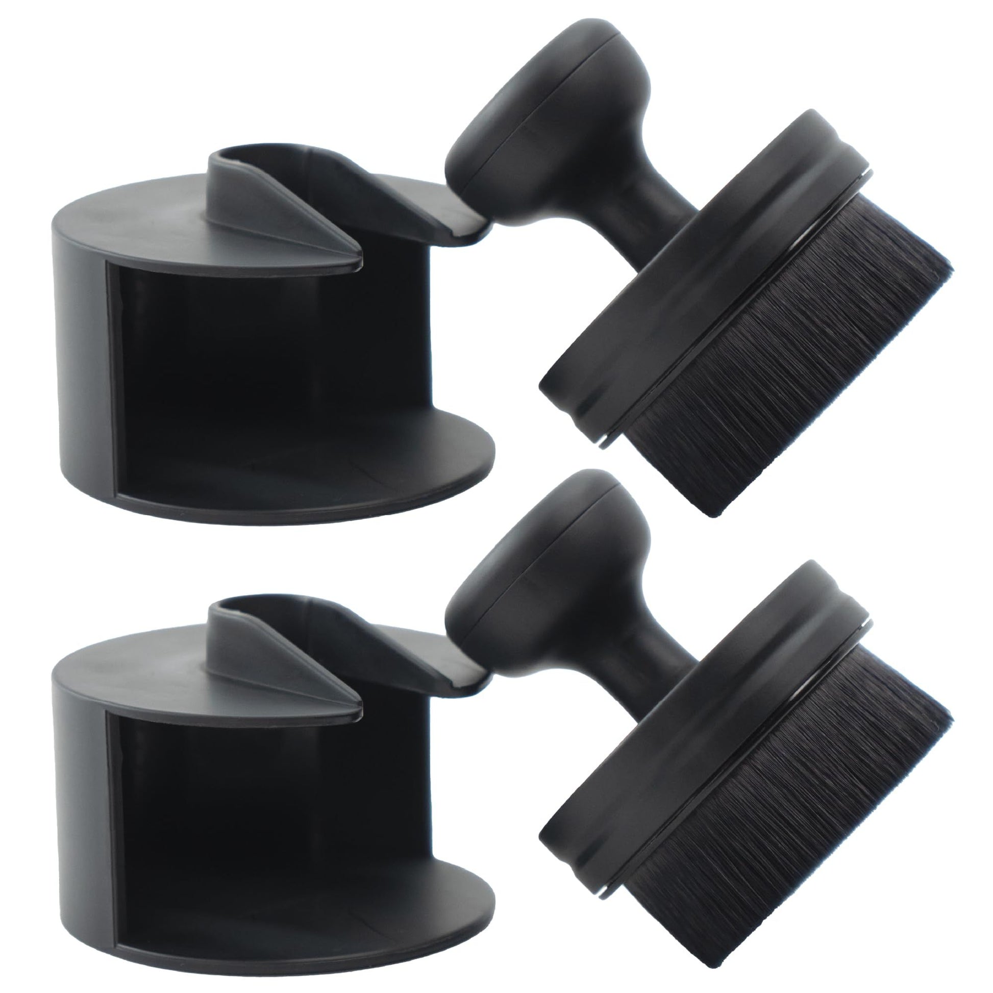 Tire Shine Applicator Brushes, Automotive Tire Dressing Applicator Brush, Storage Stand Included for Tire Detailing and Car Wash Kit, Black, 2.3 Inch Diameter, 2 Pack