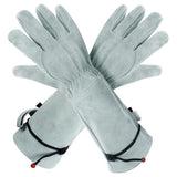 Thorn Proof Gardening Gloves, Long Gardening Gloves for Men & Women, Breathable Cowhide Leather Padded Yard Work（white）