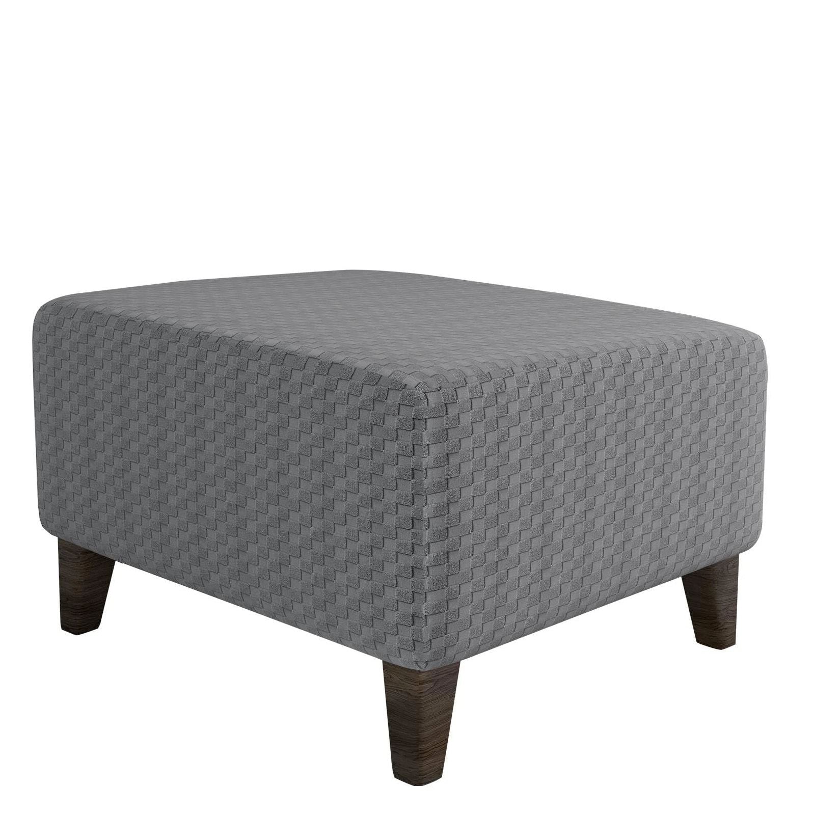 Jacquard Design High Stretch Folding Storage Footstool Protector Rectangle Removable Slipcover (S Light Gray)