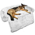 Calming Dog Bed Fluffy Plush Dog Mat for Furniture Protector with Removable Washable Cover for Large Medium Small Dogs and Cats (S Light Grey)