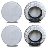 Tire Covers 4 Pack, Travel Trailer Camper Truck SUV Motorhome Waterproof Wheel Cover, Sun Rain Snow Protector, Fit 24-26 Inch Tire Diameter/Silver