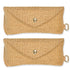 2pcs Sunglasses Case Hard Shell Glasses Eyeglass Travel Pouch Women Men Eyewear Organizer Holder with Clip（apricot）