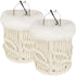 2 Pcs Glasses Holder for Nightstand Plush Lined Glasses Stand for Multiple Eyeglasses Boho Decor Eyeglass Case for Office（Leaf style white）