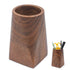 Walnut Wooden Pencil Box, Multiple-Use Desk Writing Stationary Organizer Wood Pen Holder Cups Office School Supplies Storage (Circular pen holder)