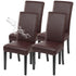 Waterproof PU Leather Dining Chair Covers Set of 4, Stretch Oilproof  Chair Slipcovers Removable Washable Kitchen Chair Protector for Dining Room (Brown)
