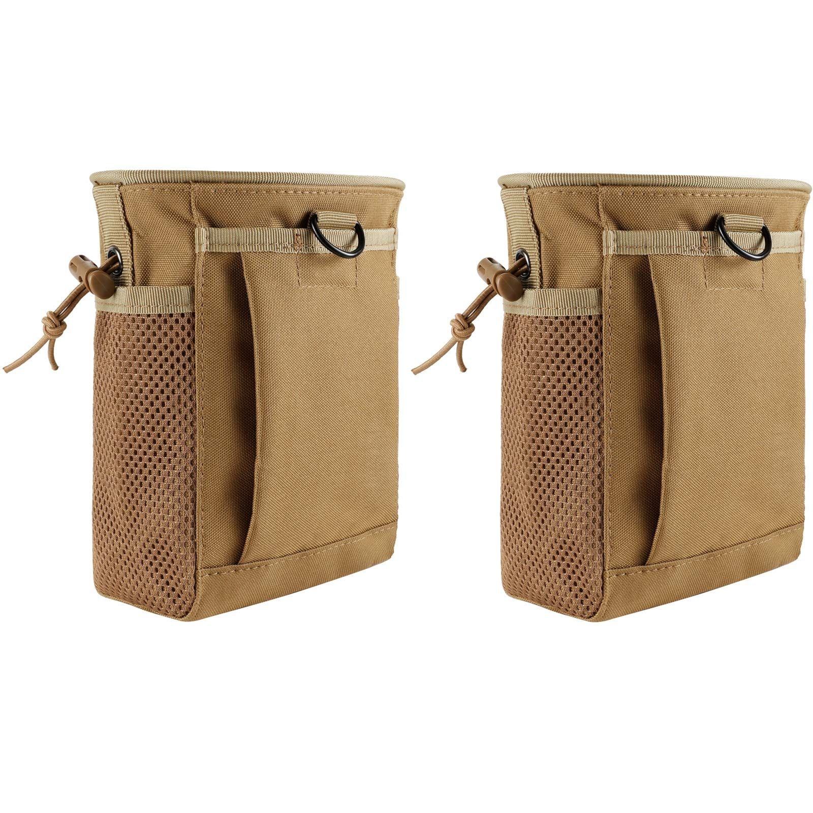 2pcs Outdoor storage bag, multifunctional waist bag, portable tool kit, belt wearing, small storage accessories, hanging bag（khaki）