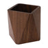 Black Walnut Wooden Pencil Box, Multiple-Use Desk Writing Stationary Organizer Wood Pen Holder Cups Office School Supplies Storage (Prismatic Shape)