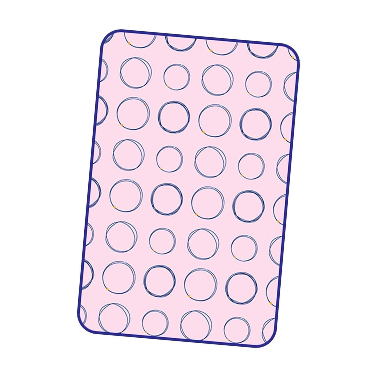 Portable Ironing Mat for Table Top Iron Pad for Countertop Thick Ironing Blanket Over The Door Steamer Pad Washer Dryer Heat Resistant Mat Travel Ironing Board (Red circle70_40cm)