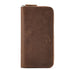 Genuine Leather anti-theft  Long Wallet for Men with Zipper Blocking Vintage Bifold Purse, Clutch Bag, Handbag, Checkbook, Cash  brown