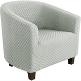 Chair cover, telescopic bucket chair cover, jacquard chair cover, circular sofa cover, armchair sofa cover, living room detachable furniture protector（ivory white）