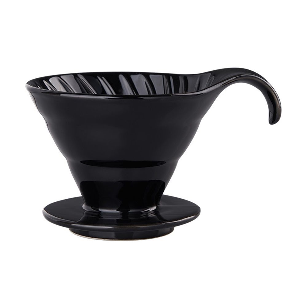 Pour Over Coffee Maker, Single Cup Coffee Dripper, Manual Porcelain Slow Brewing Accessories for Travel, Camping, Office, Home, Cafe, Coffee Gifts (Black)