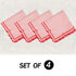 Scalloped Embroidery Cloth Napkins Set of 4  Cotton Napkins for Potluck Party Wedding Table Decor (Square Pink )