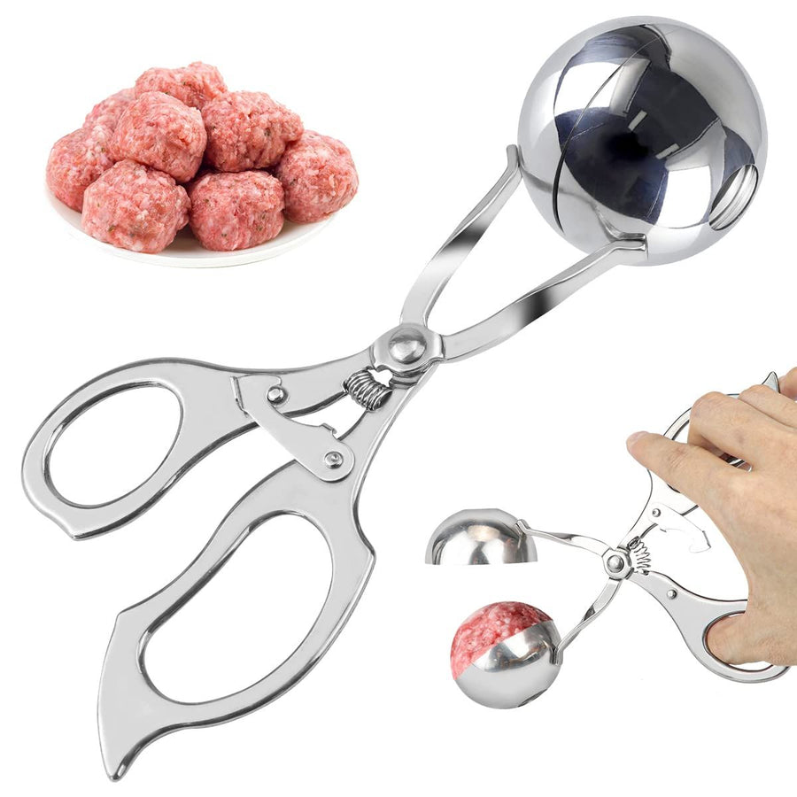 Meatball Maker Stainless Steel Meat Baller Meatball Making Tool Ice Cream Scoop Disher Fruits Kitchen Tools,（large size）High intensity ambient light
