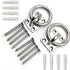 2Pcs M5 Stainless steel hook rope pull ring/square eye plate/marine deck hardware rigging/door buckle yacht accessories Screws Included