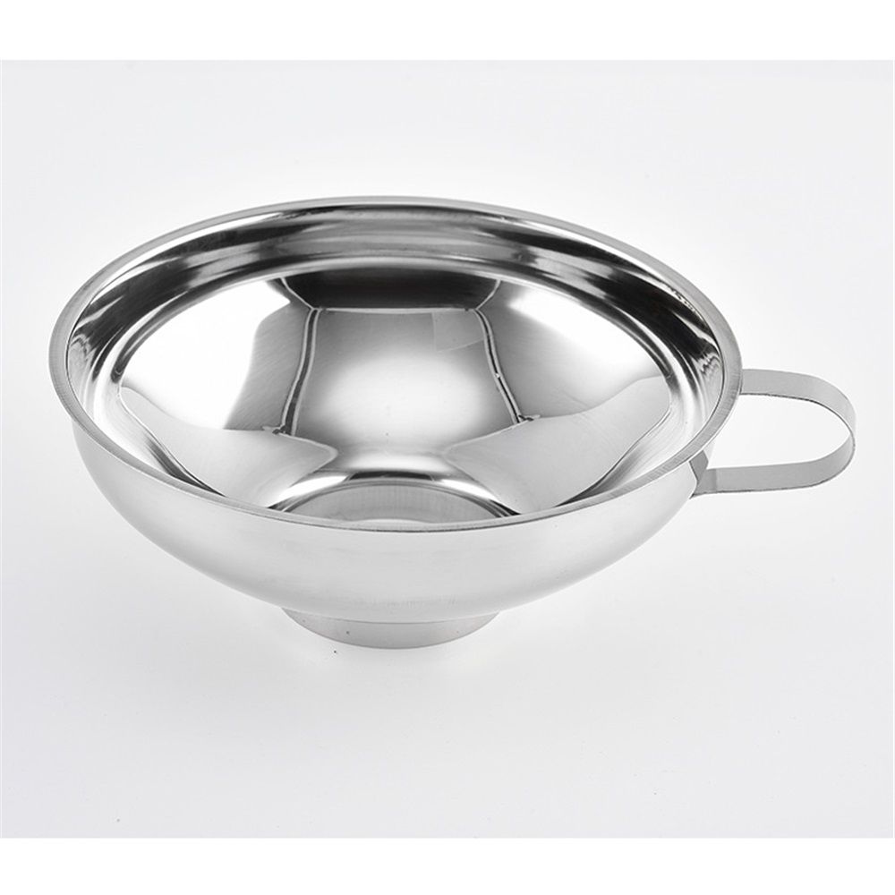 Stainless Steel Canning Funnel with Handle for Wide and Regular Jars & Canning Jars, Wide-Mouth Funnels for Transferring Liquid and Dry Ingredients, Fluid, Oil, Powder, Beans & Jams（small size）