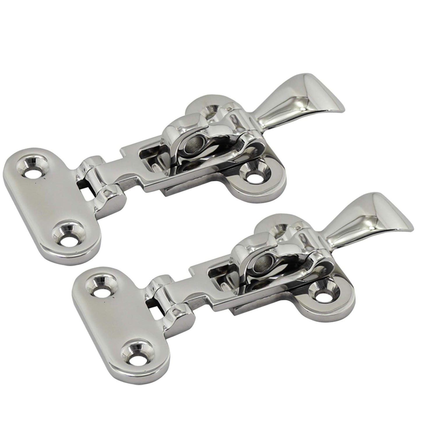 2pcs Heavy Duty 316 Stainless Steel Anti-Rattle Lockable Hold Down CLAMP Latch Locker Hatch Hardware