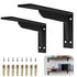 Shelf Brackets Heavy Duty, 8 inches Industrial Steel L Countertop Support  Load Capacity Black Metal Brackets for Shelves DIY Triangle(2Pcs)