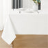 Rectangle 80*120cm Linen Textured Table Cloth Stain and Wrinkle Resistant Washable Polyester, Decorative Table Cover Waterproof for Dining, Buffet and Camping, White