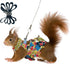 Squirrel Harness and Leash Set, Adjustable Flora Blue Printing, for Ferret, Squirrel, Dwarf Chinchilla, Guinea Pig, Fancy Rat（Flower color）S