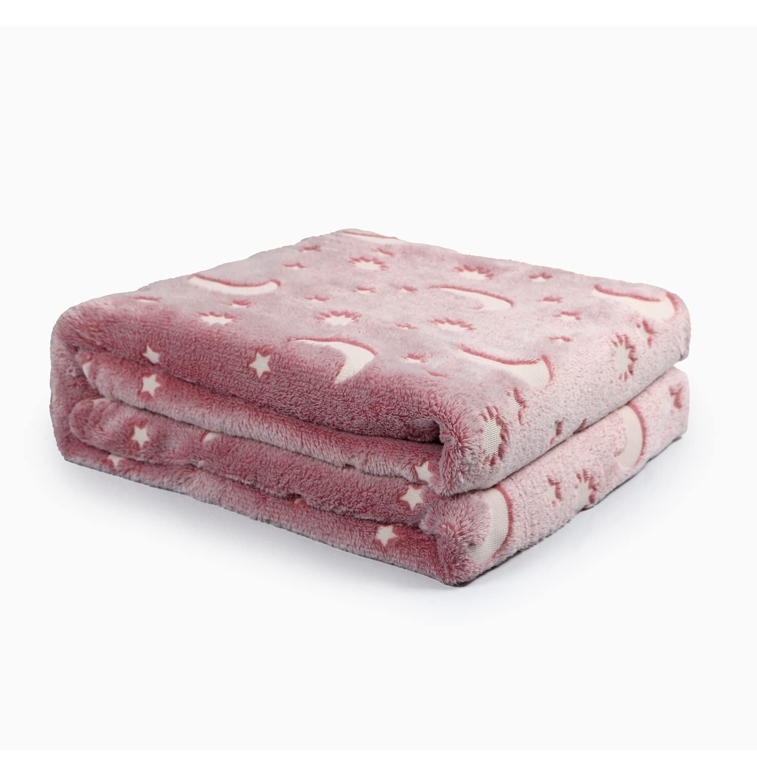 Super Soft Fuzzy Plush Flannel for Girls and Boys Sleeping Snuggle Blanket,All Seasons for Bed or Sofa,152*127CM (Pink Moon)
