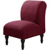 Armless Accent Chair Slipcovers Stretch Red Wine Removable Chair Covers Non Slip Washable Furniture Protector for Home Hotel