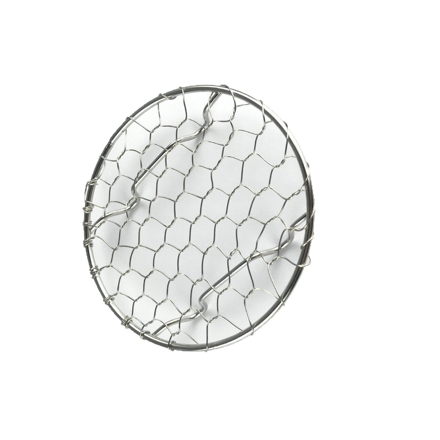 304 stainless steel circular hand woven oil spill net for frying, oil spill rack pad for toast, stainless steel wire mesh for collecting and grilling(9cm)