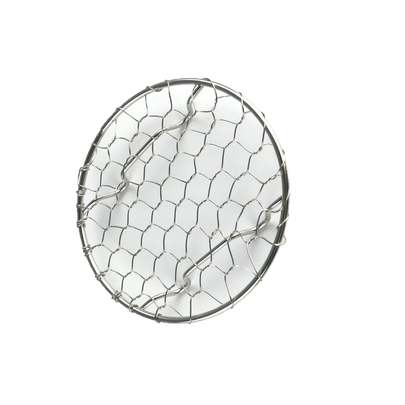 304 stainless steel circular hand woven oil spill net for frying, oil spill rack pad for toast, stainless steel wire mesh for collecting and grilling(9cm)