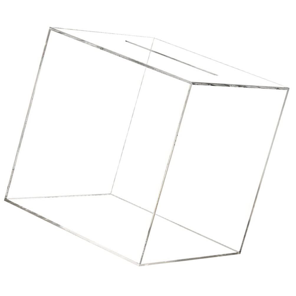 Clear Piggy Bank for Adults, Clear Acrylic, Money Tip Change Box to Help Budget and Save, Unopenable Savings Coin Money Jar Box for Adults(Square small size 12 * 12cm)