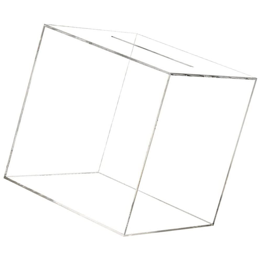 Clear Piggy Bank for Adults, Clear Acrylic, Money Tip Change Box to Help Budget and Save, Unopenable Savings Coin Money Jar Box for Adults(Square small size 12 * 12cm)