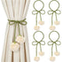 4 Pack Boho Handmade Flower Curtain Tiebacks Curtain Holdbacks - No Drill Rope Curtain Holder, Drapery Holdback Decorative Pull Backs for Nursery & Bedroom Decor (2, Lily of The Valley)
