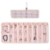 Travel Jewelry Organizer Roll with Zippered Pockets | Tangle-Free Portable Jewelry Storage Bag for Women | Holder for Necklaces, Earrings, Rings, Bracelets(purple)