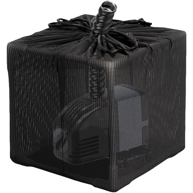 Pond Filter Bag, Pump Barrier Bag, Anti-Clogging Cube Filter Box, Black Media Bag Pump Mesh Bag for Outdoor Water Fish Ponds(10 inch)