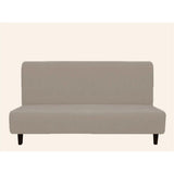Stretch  Queen Size Couch Cover Sofa Bed Cover Furniture Protector with Elastic Bottom, Elastic waterproof milk silk armless sofa cover universal folding sofa bed cover（Shallow Mocha）