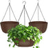 Hanging Planters for Outdoor Plants, 3 Pack 10 Inch Hanging Baskets for Plants Outdoor with Rustproof Chain, Fabric Hanging Pots for Plants, Hanging Planter for Balcony Porch Deco