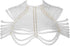 Imitation pearl bead decoration shoulder strap necklace body fashion shoulder and neck bra shawl collar pearl woven shawl white pearl strap gold fixed chain（Pearl Shoulder Chain White）