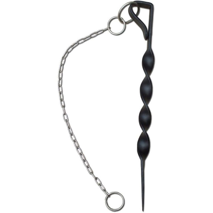 Rain Chains Anchor Stake – 12-inch Outdoor Rain Chain Base, Ground Anchor for Chains for Outdoor Gutters,  Powder Coated Iron Anchoring Stake with 17-inch stainless steel chains