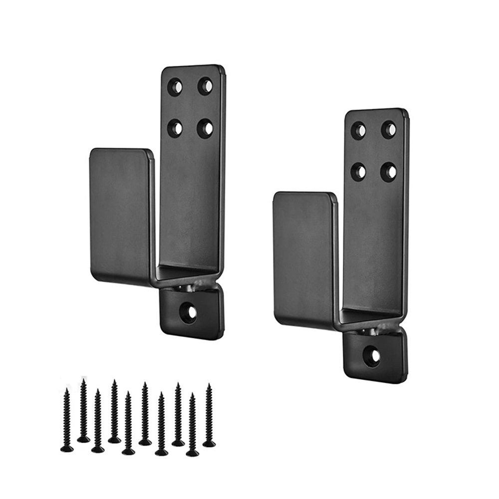 2x4 Door Barricade Brackets Heavy Duty 2pcs Door Bar Holder Brackets for Home Security Black