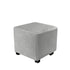 Stretch Cover Velvet Small  Square Footstool Cover Pouffe Protector Covers, for Square Leather/Fabric  Footstool,（light gray M）