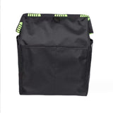 2pcs Hanging Car Trash Can with Storage Pockets, Waterproof Leakproof Oxford Auto Garbage Bag, Multi-Use Organizer for Outdoor Traveling,Home (Black printed green ribbon)