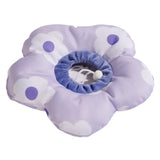 Cat Cone Collar,Cute Waterproof Cat Recovery Collar,Anti-Bite Lick Wound Healing Safety Elizabethan e Collar for Cats,Purple Flower All-Season Style(S)