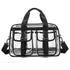 Large Clear Tote Bag for Duffle, Clear Beach Bag for Travel Work, Big Transparent See Through Plastic Bags for Gym Toiletry Makeup Organizer（black）