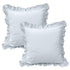 A set of two light blue pleated European style pillowcases, chic farmhouse European style pillowcases, retro super soft and breathable, suitable for bedrooms