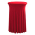 Round polyester Cocktail Tablecloth with Skirt, Elastic Fitted Highboy Bar Table Cloth 1 Pack, High Top Circular Base Adjustable Pub Table Cover for Wedding Party Banquet-Red（60*110cm）